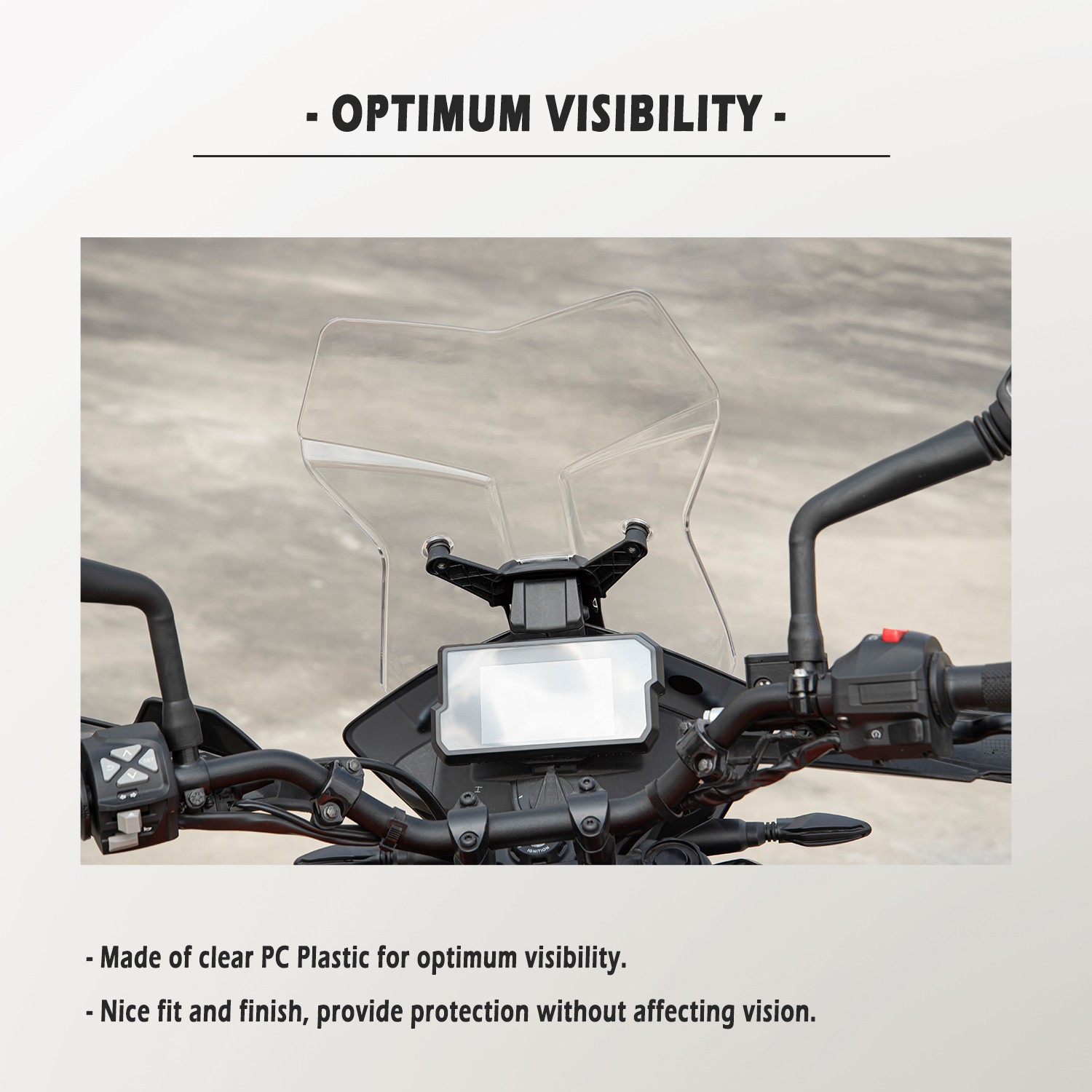 WOLFLINE Motorcycle Clear Front Windscreen For KTM 390 Adventure 2019-2023