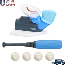 2-in-1 Pop 'n Pitch Trainer Automated Pitching Machine Bat & Balls Kids Sport US