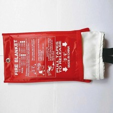 Fire Blanket Emergency Fiberglass 1m x 1m Flame Retardant Shelter 1 or 2 Pack