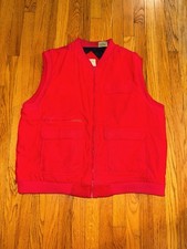 Vintage St John's Bay Vest Men 2XL Red Corduroy Sleeveless Pockets Lined Casual