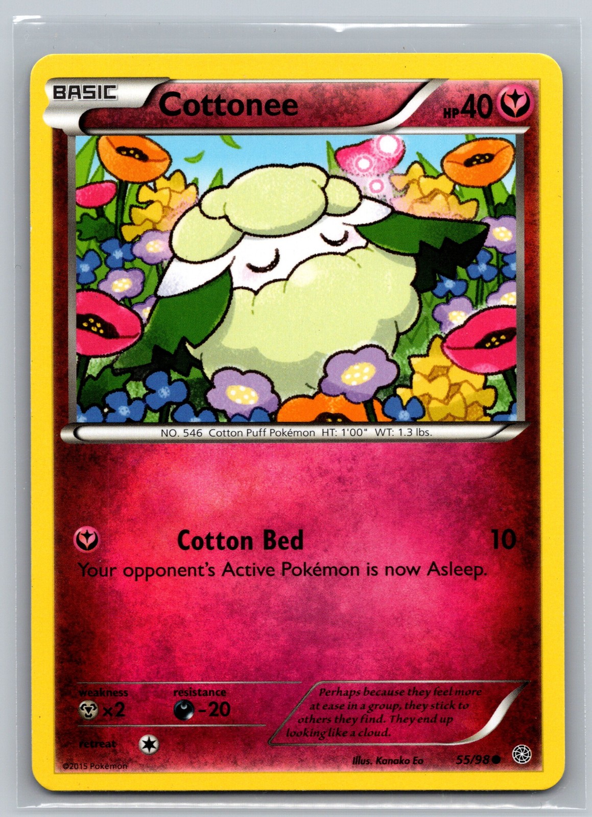 Cottonee 55/98 Ancient Origins Pokemon TCG Fairy Type Basic Cotton Puff Pokemon
