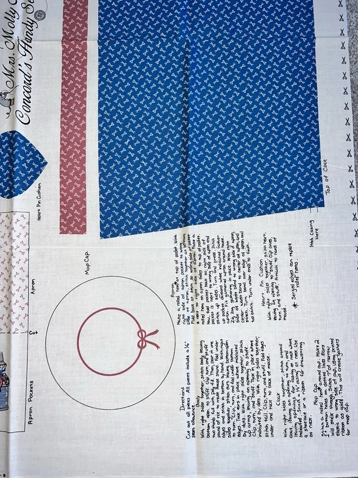 Mrs. Molly Mouse Sewing Helper Fabric Panel Joan Kessler for Concord Fabric New - Image 3 of 4