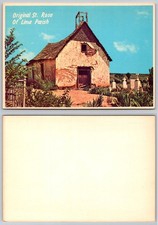 Cartolina originale Santa Rosa di Lima chiesa parrocchiale cimitero Texas cromata