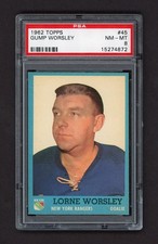 1962-63 TOPPS #45 LORNE GUMP WORSLEY  PSA 8