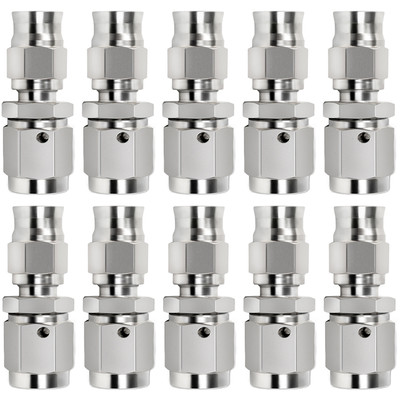 10PCS 3AN PTFE Fuel Oil Gas Swivel Hose End Fittings Adapter Stainless Steel