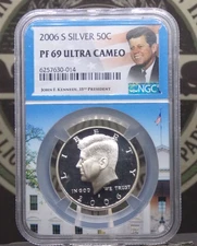 2006 "S" Proof Kennedy SILVER Half Dollar 50c NGC PF69 Ultra Cameo #064 ECC&C