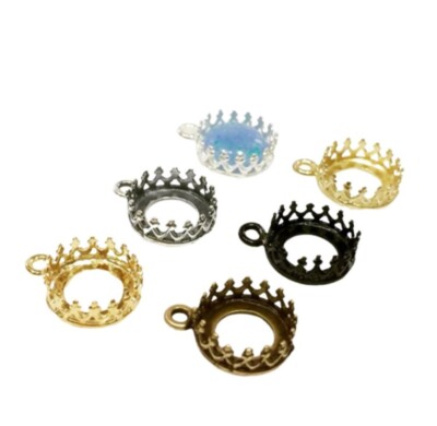 ZDP USA (10pcs Round 8mm Quality Solid Bezel Cup ,Shiny Gold