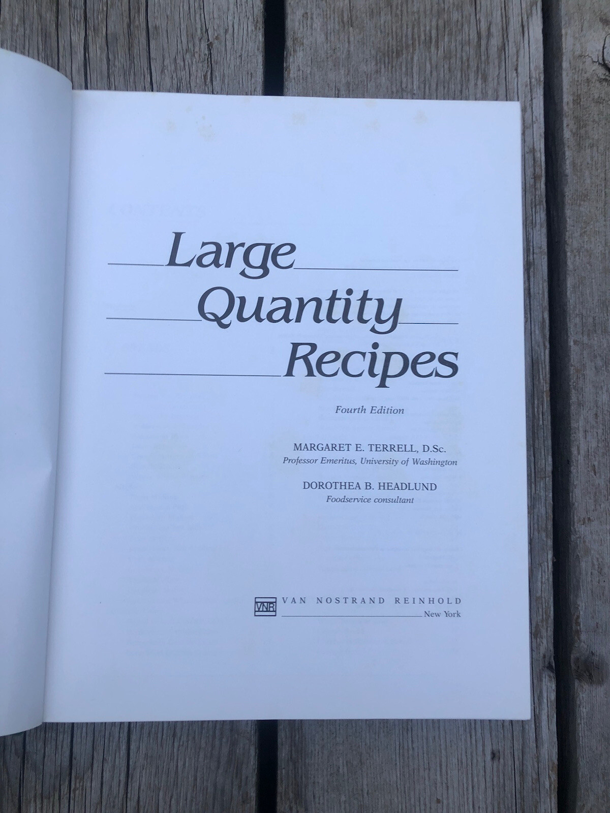 Large Quantity Recipes by Margaret E. Terrell (Hardcover) 4th Edition