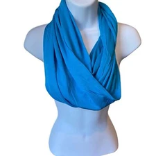 Echo Infinity Scarf Bright Blue 12" x 30" Jersey Comfy & Great Year Round EUC