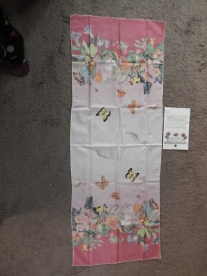 VINTAGE NATIONAL WILDLIFE FEDERATION WILDFLOWER GARDEN SCARF ELIZABETH GOLZ RUSH