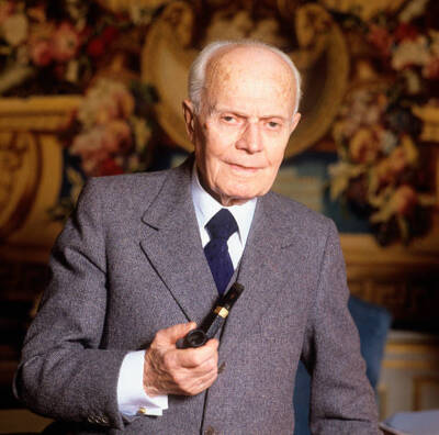 President Italian Republic Sandro Pertini posing in his office- 1983 Old Photo