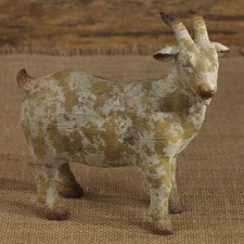New Primitive AGED RUSTIC GOAT FIGURINE Statue Figures