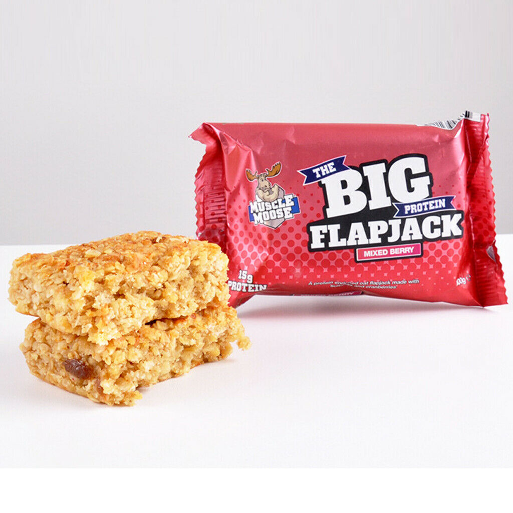 Muscle Moose Big Protein Bar Flapjack Snack 12x100g Low Sugar Flapjacks