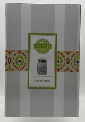 Scentsy Warmer Chasing Fireflies Full-size Light Blue Mason Jar Firefly In Box