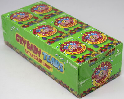 Cry Baby Extra Sour Crunchy Candy 5 Flavors Bulk Box of 24 Packs  2.96 LBS