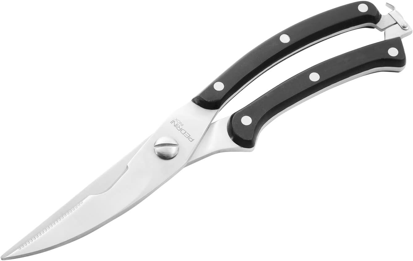 Forbici Trinciapollo in acciaio inox manici in bakelite rivettati 25cm PEDRINI