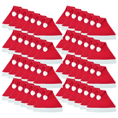 48x WELLGRO  Weihnachtsmütze Weihnachtsmann Mütze Nikolausmütze Weihnachtsfeier