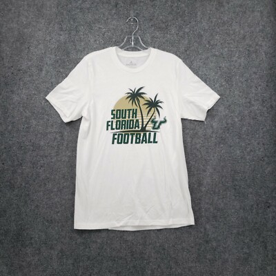 South Florida Bulls T Shirt Men S Small White Adidas Amplifier Tee NCAA Football