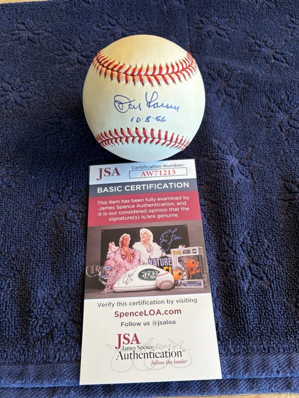 Don Larsen 10/8/56 Autographed 1998 World Series Baseball JSA COA Vintage