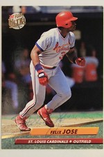 Felix Jose Cardinals 1992 Fleer Ultra #264 Autographed Signed Baseball Card 
