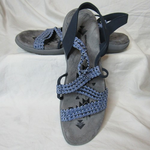 skechers reggae slim sandals navy