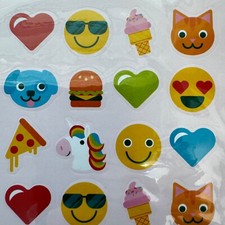 Kids Sticker Teacher Reward Heart Smiley Face Cat Dog 96 ct Lot of 2 Gift 192