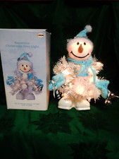 SNOWMAN CHRISTMAS TREE ARTIFICIAL 15" LIGHT UP WHITE SNOWMAN CHRISTMAS TREE