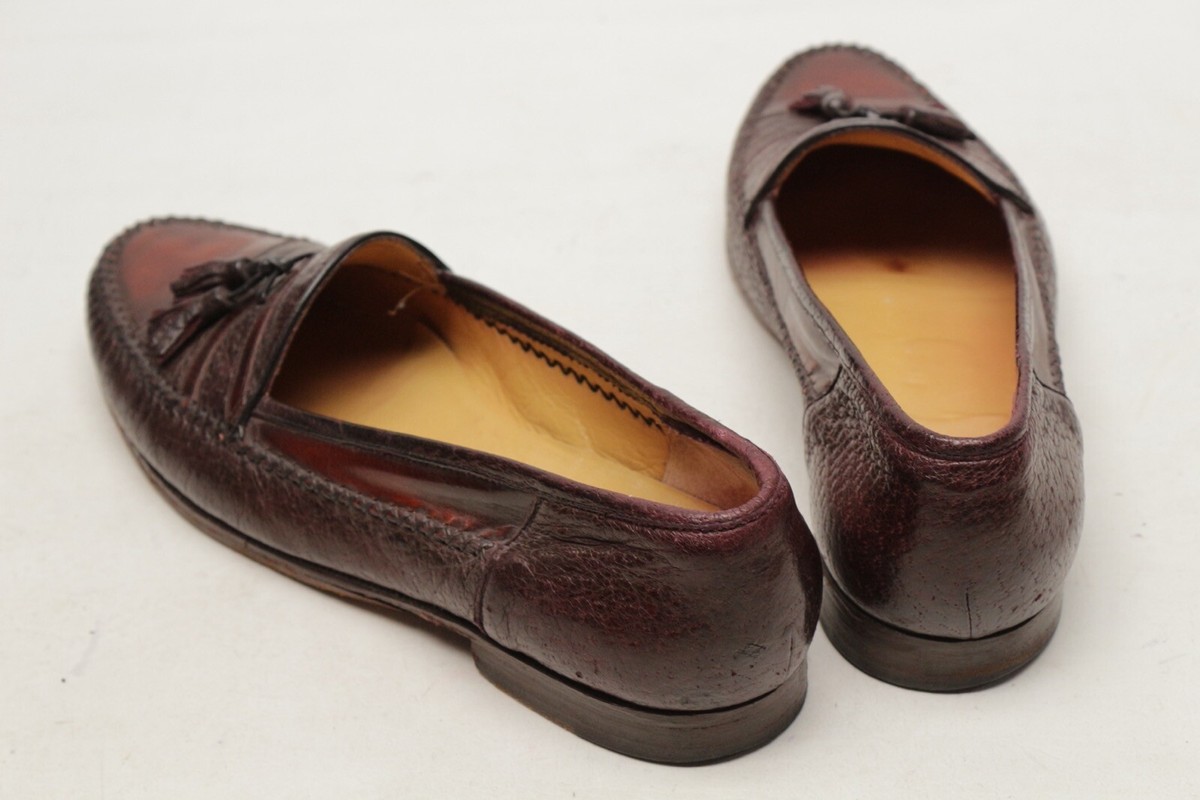Moreschi Men\'s Dark Brown Leather Slip-On Loafers Peccary Made In Italy Moreschi Brown Peccary Loafer Shoes 9 | eBay main image 4
