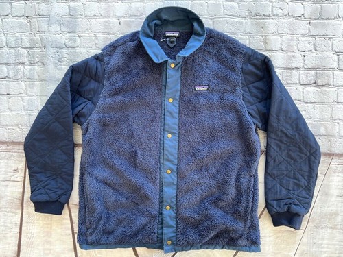 Blue Snap Shelled Fleece Sweater Jacket 