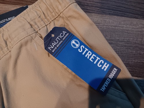 Nautica school uniform boys SZ XL ( SZ 31X29) beige jogger taper pants NEW - Picture 9 of 15