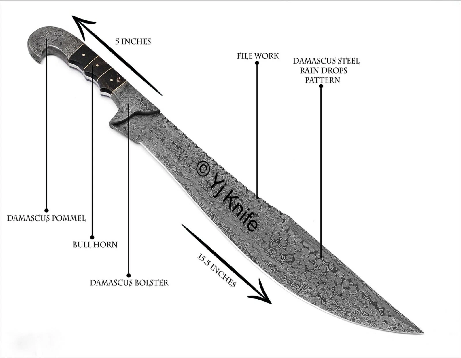 Falcata, Sword Battle Ready, Handmade Damascus Steel 21 Inches With Sheath