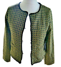 Betty Barclay Nwt Wool Blend Black/gold Woven Occasion Jacket Uk 10/12
