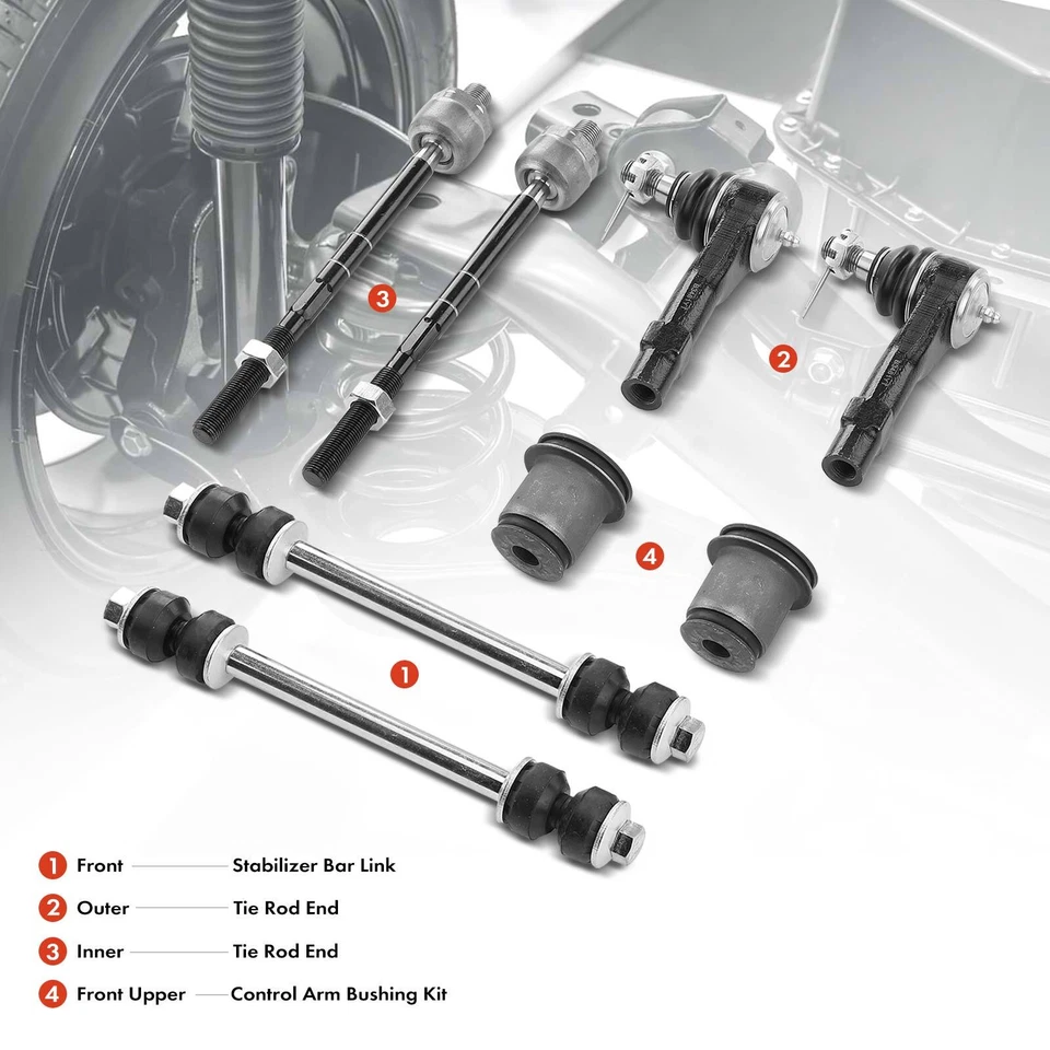 8x Barra estabilizadora de enlace y extremo de barra de amarre para Ford Ranger Explorer Mazda B2300 B3000 Foto 2 de 4