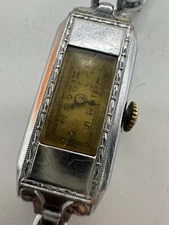 Bulova 4ae Starts And Stops Project Ladies Mechanical Watch Tank 