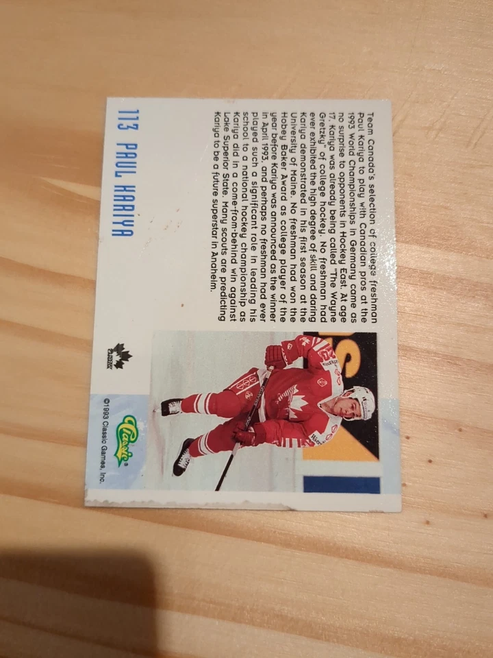 1993 Classic Hockey Draft Paul Kariya Hockey Auto RC #113 Autograph. Very Cool! - Image 4 of 4