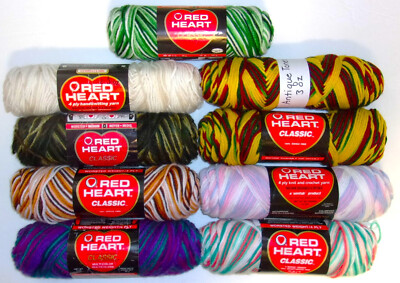 Red Heart Super Saver Classic Variegated Yarn 3 oz Complete/Partial  (Any Color)