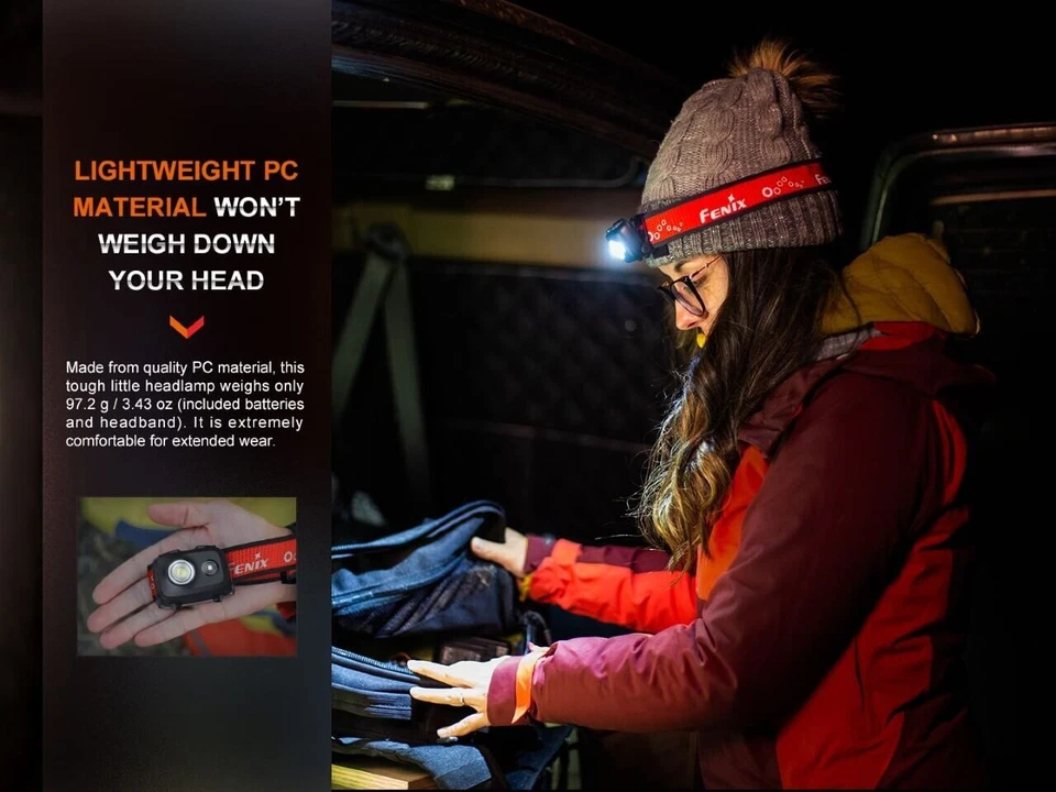Fenix HL16 450 Lumens AAA battery portable lightweight outdoor headlamp-RED - Image 4 of 4