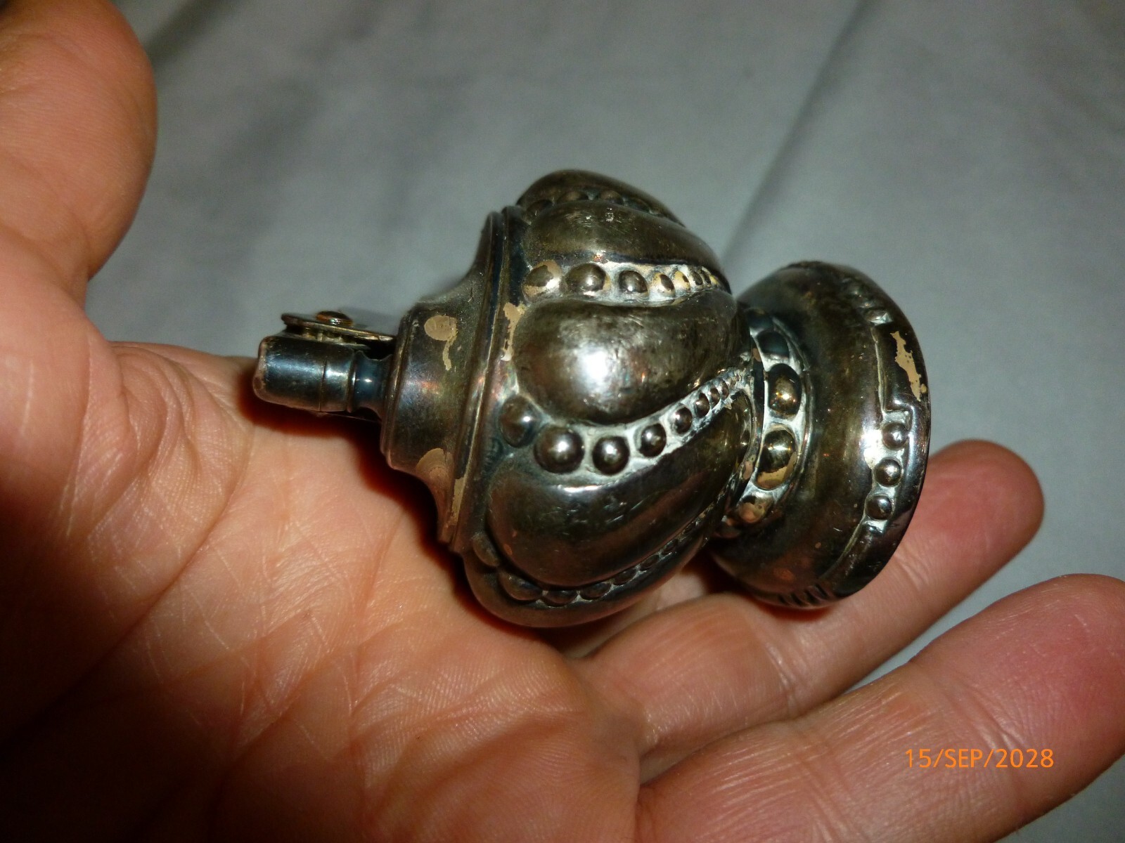 Ronson Crown silver plated 1950&rsquo;s table top lighter vintage