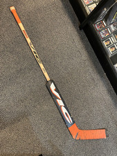 JOHN VANBIESBROUCK NEW YORK ISLANDERS GAME USED UNCRACKED GOALIE STICK SIGNED