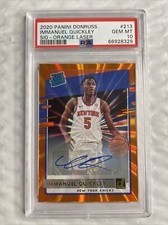 Immanuel Quickley - 2020 Panini Donruss #213 Orange Holo Laser Auto PSA 10 RC SP