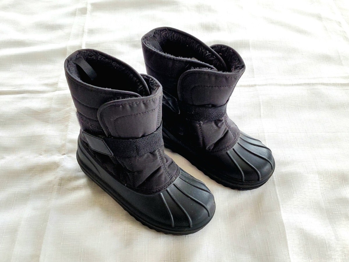 Ski Snow Boots: Black Little Kids Size 13 Ages 6-7 The