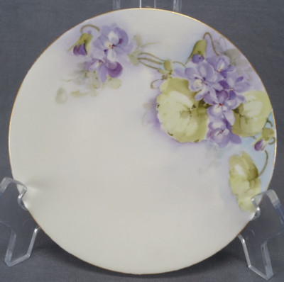 Set of 3 T&V Limoges Hand Painted Floral 6 Inch Antique Plates C.1892-1907