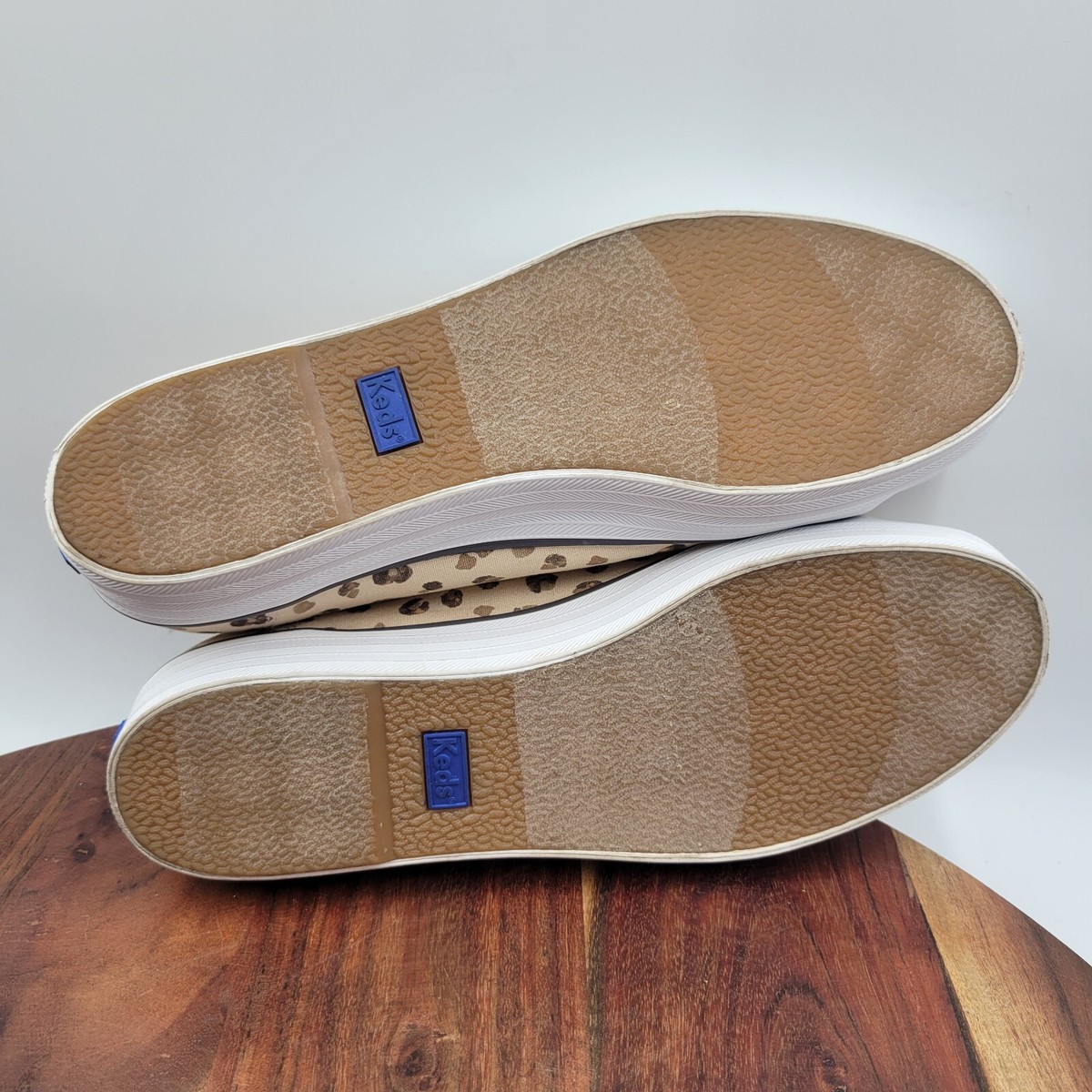 Keds Triple Kick Shoes Womens 9 Tan Brown Canvas Leopard Platform