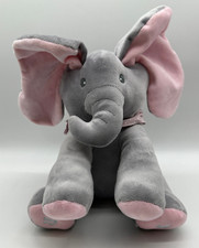 Plush Peek-A-Boo Elephant Toy Kid- Pink  Grey-Sings, Moves,  WORKS