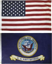 Wholesale Combo LOT 3' X 5' USA AMERICAN & US Navy Retired FLAG Banner 3X5