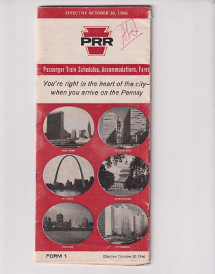 Pennsylvania Railroad Passenger Train Schedules Accommodations & Fares 1966