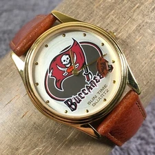 Sun Time Women Bucaneers Brown Leather Round 34mm Quartz Analog Watch 7 1/2"