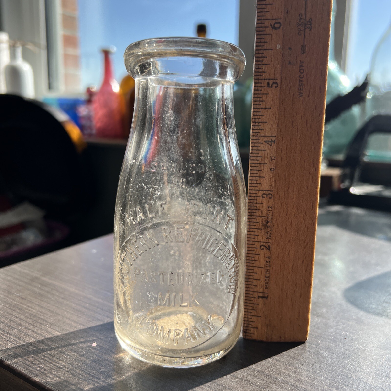 Antique Southern Refrigeration Dairy Half Pint Milk Bottle Slug Plate