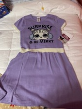 L.O.L Surprise! Girls Sweater Dress-Large (10/12)-NWT Lavender Surprise Be Merry