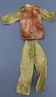 Vintage Barbie Doll 2 Piece Outfit Clothing Shiny Yellow & Orange